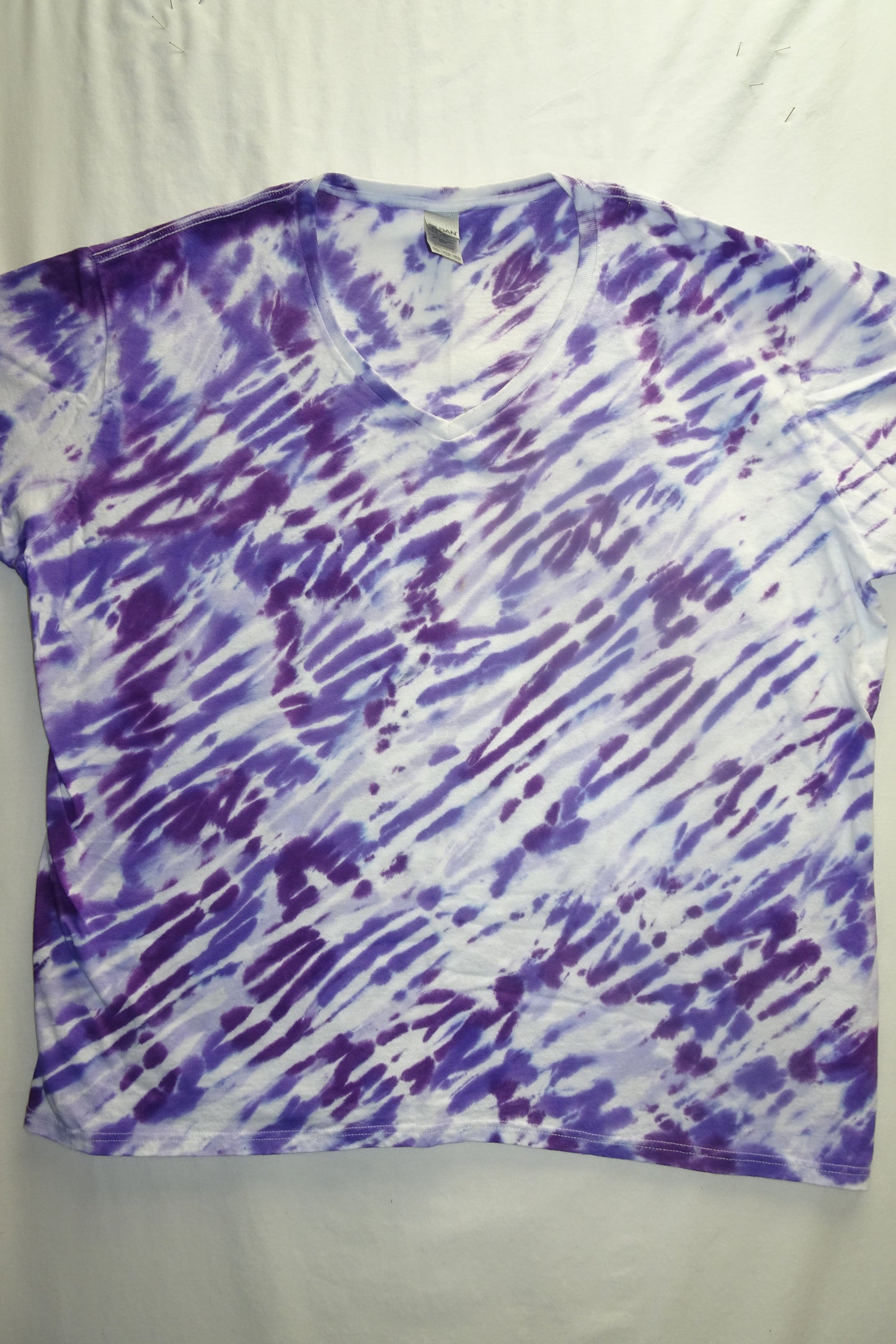 Ladies V-neck 3X-diagonal shibori