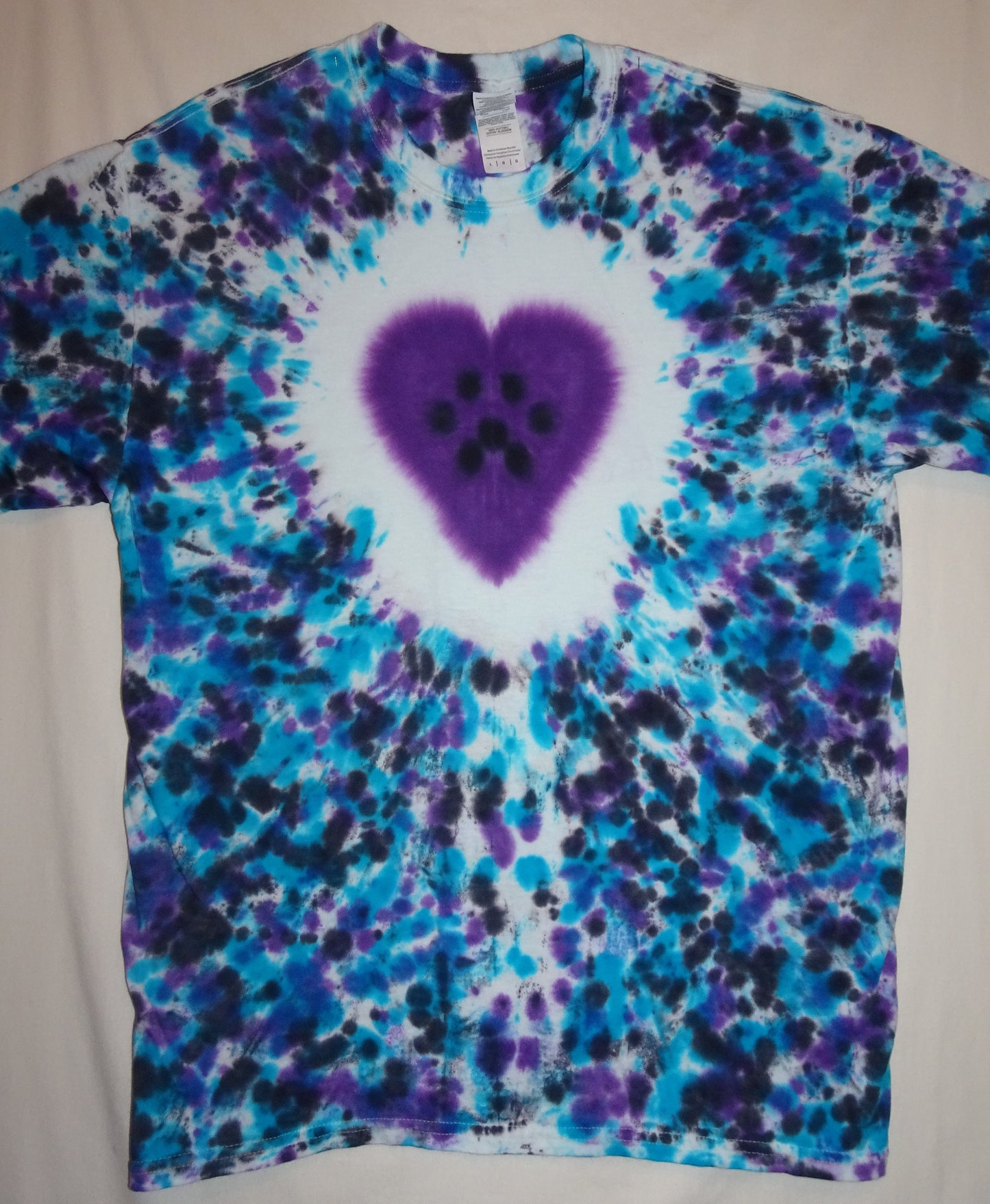 Paw in heart-purple haze