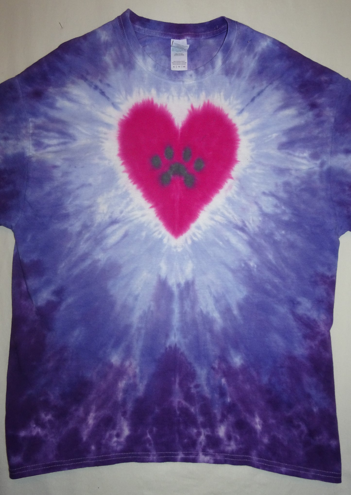 Paw in heart-purples